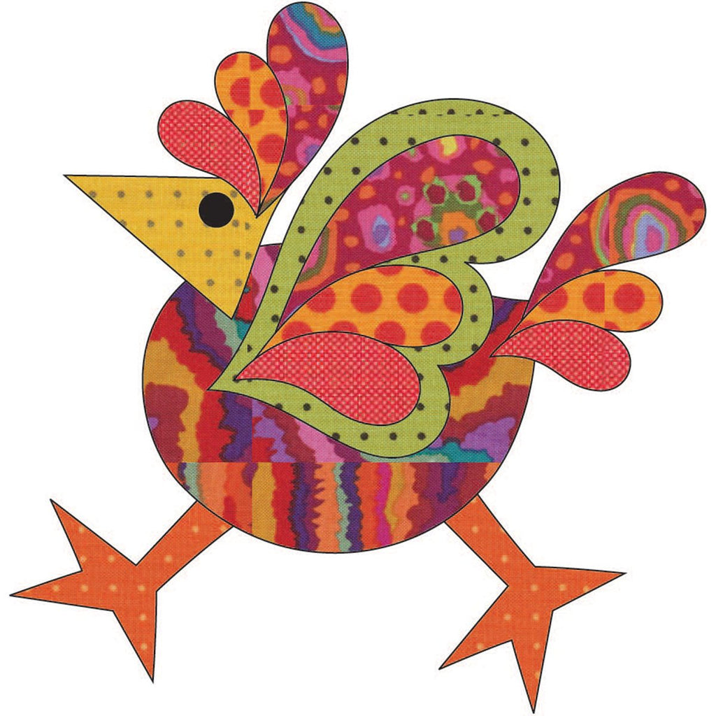 Quilting Creations Laser Cut Fusible Funky Chicken 4 Large Dotz Applique