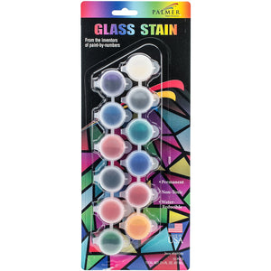 Palmer 56136-6 Glass Stain Paint Pots (12 Pack), Multicolor