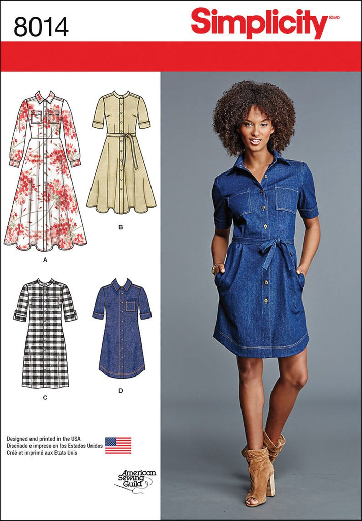 Simplicity Patterns Misses' Shirt Dress Size: U5 (16-18-20-22-24), 8014