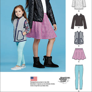 Simplicity Patterns Child's and Girls' Sportswear Pattern Size: K5 (7-8-10-12-14), 8027