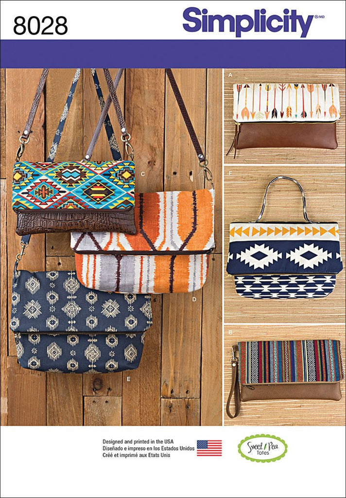 Simplicity Patterns Clutch, Wristlet and Purse in Two Sizes Size: Os (One Size), 8028