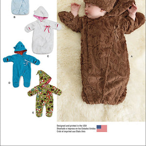 Simplicity Patterns Fleece Baby Buntings and Hats Size: A (Xxs-Xs-S), 8030