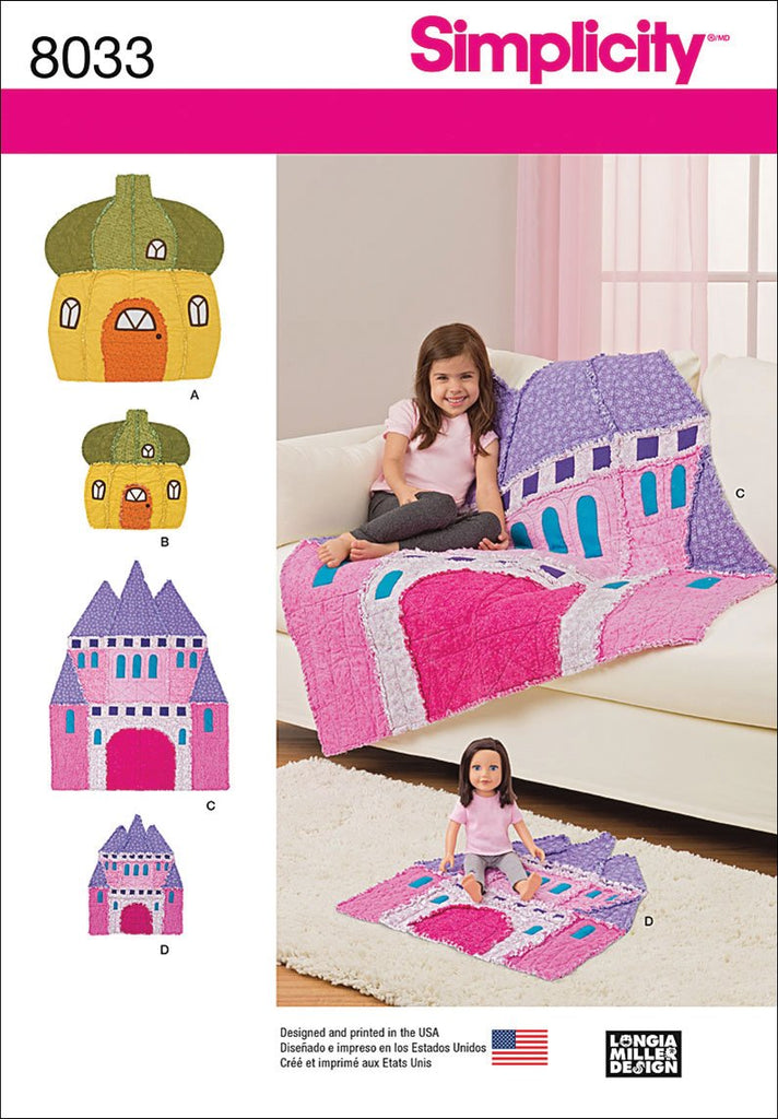 Simplicity Patterns Rag Quilts and Matching Doll Rag Quilts Size: Os (One Size), 8033