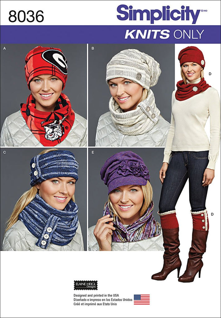 Simplicity Patterns Misses' Cold Weather Accessories Size: A (S-M-L), 8036