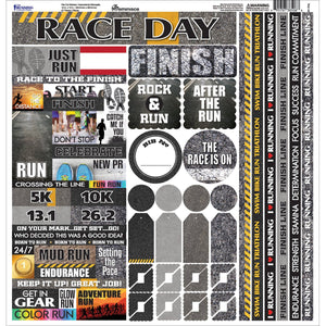 Reminisce TRUC-100 Running Cardstock Sticker, 12" by 12", Multicolor