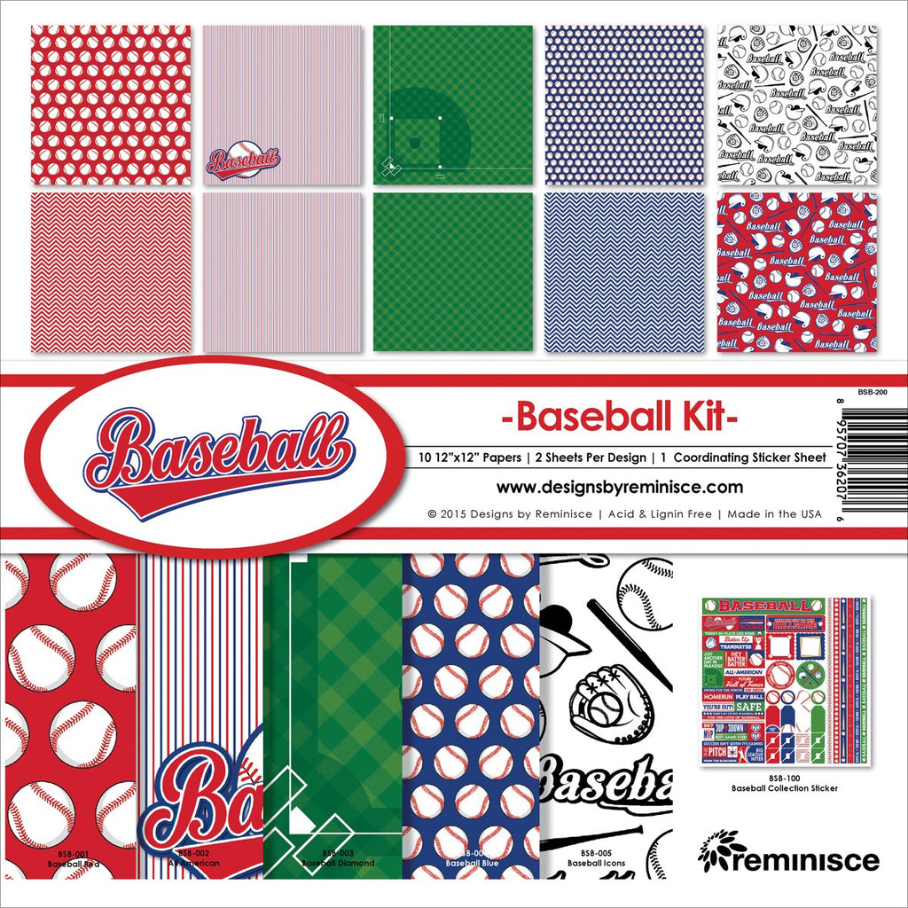 Reminisce BSB-200 Baseball Collection Kit, 12" by 12", Multicolor