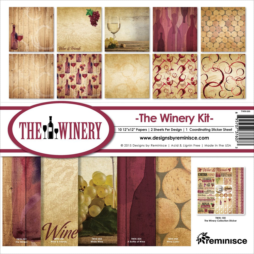 Reminisce TWIN-200 Winery Collection Kit, 12" by 12", Multicolor