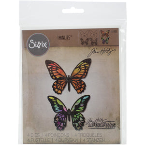 Sizzix 661182 Detailed Butterflies Thinlits Die Set by Tim Holtz (4/Pack)