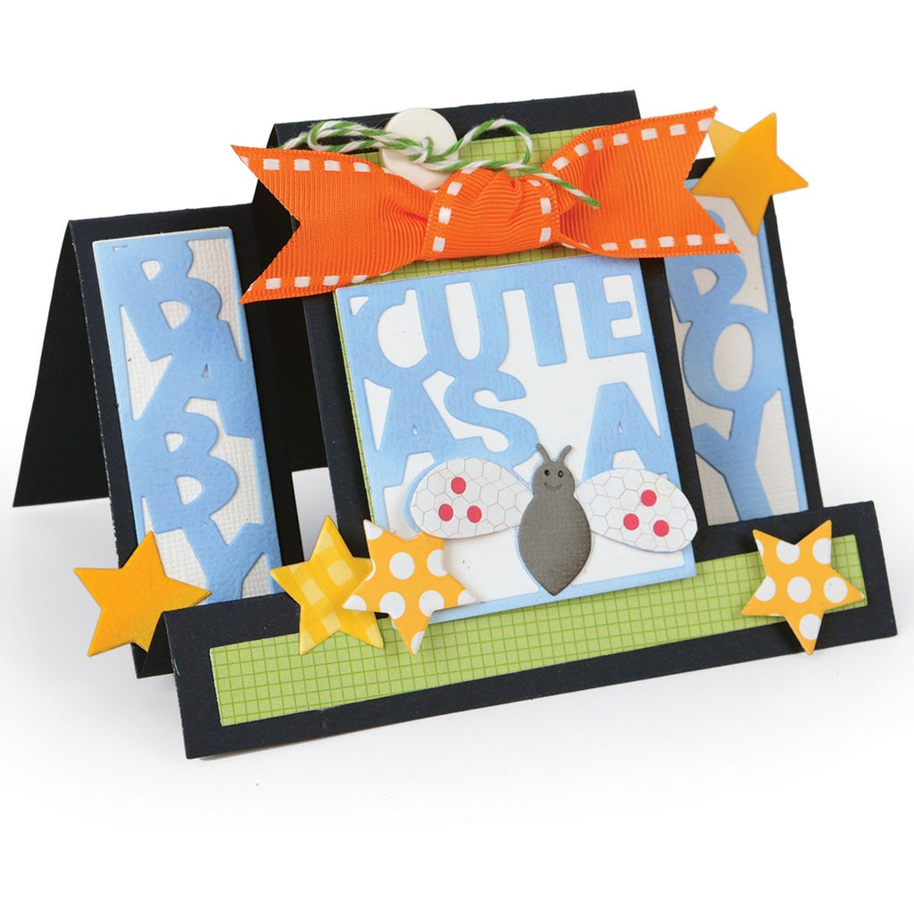 Sizzix 660717 Card Cute as a Bug step-Ups Framelits Die Set by Stephanie Barnard (15/Pack)
