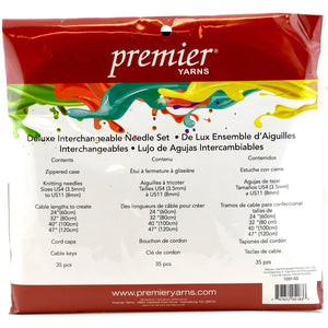 Premier Yarns 1031-03 Acrylic Needles Interchangeable Deluxe Knitting Set, Multicolor