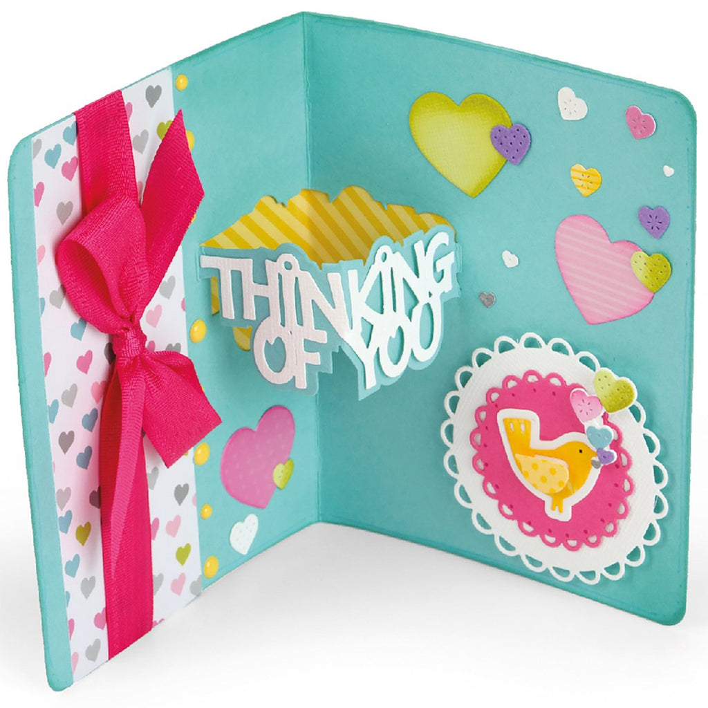 Sizzix 661129 Thinking of You 3-D Drop-Ins Sentiment Thinlits Die Set by Stephanie Barnard (14/Pack)