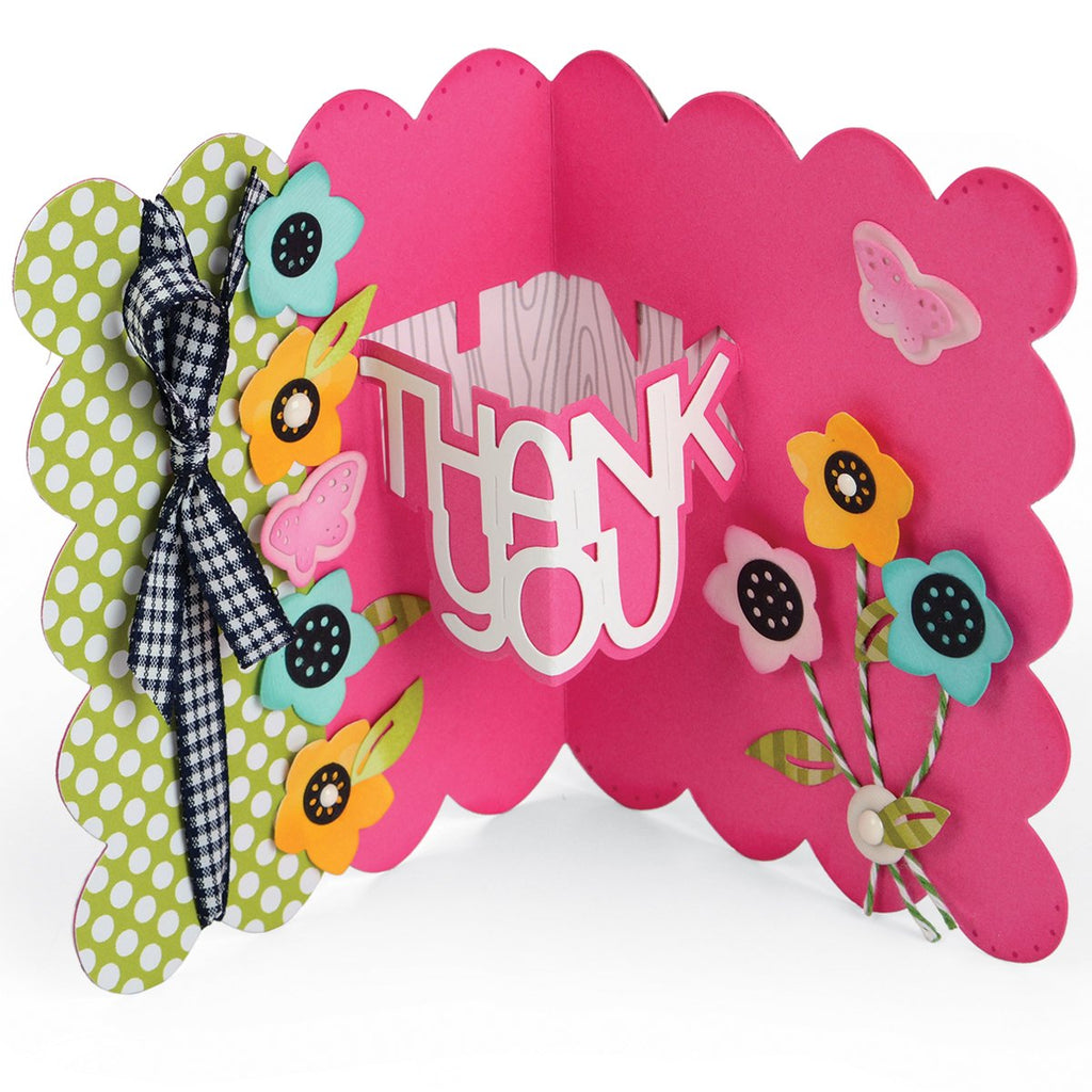 Sizzix 661128 Thank You 3-D Drop-Ins Sentiment Thinlits Die Set by Stephanie Barnard (9/Pack)