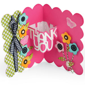 Sizzix 661128 Thank You 3-D Drop-Ins Sentiment Thinlits Die Set by Stephanie Barnard (9/Pack)
