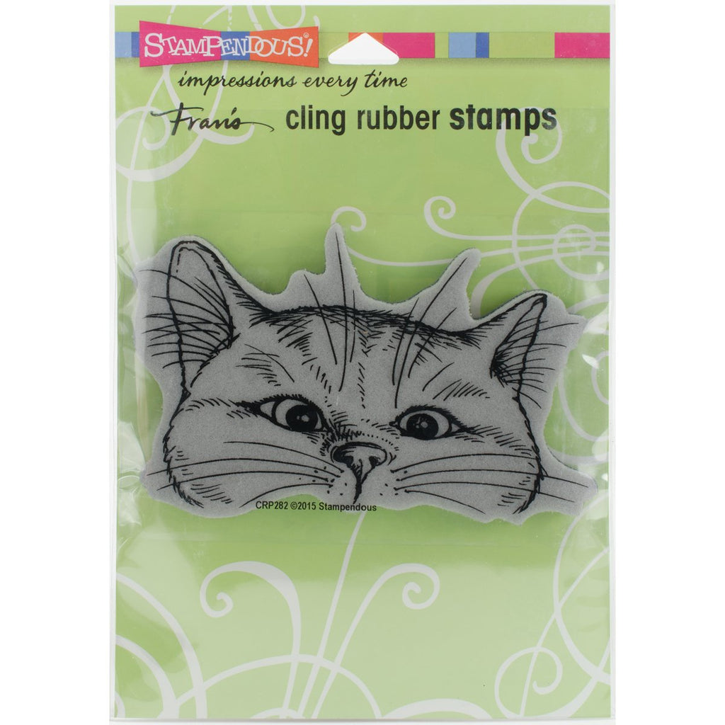 Stampendous CRP282 Nosey Cat Cling Stamp, 6.5" by 4.5", Grey