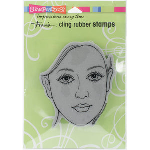 Stampendous CRW169 Feminine Face Cling Stamp, 6.5" by 4.5", Grey