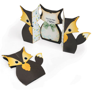 Sizzix 661137 Card Fox Label Fold-a-Long Thinlits Die Set by Jen Long (6 Pack)