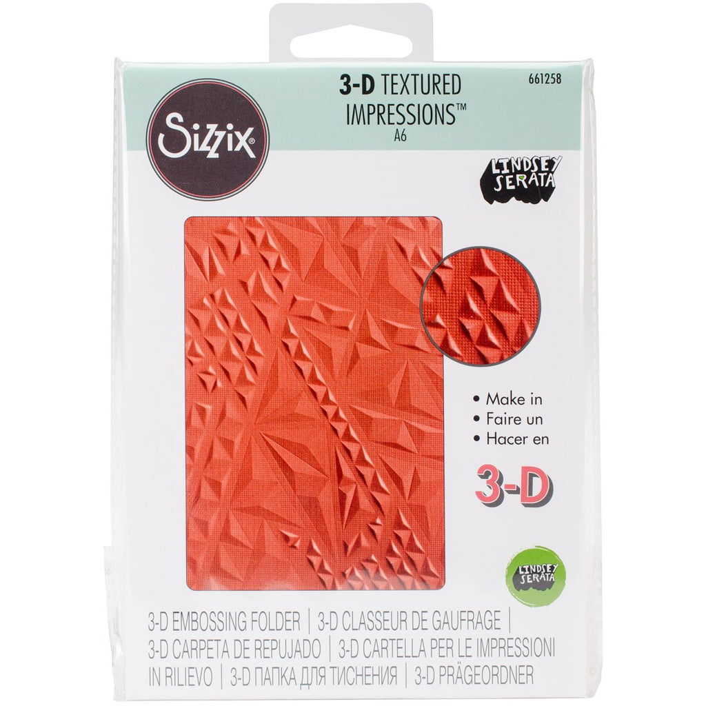 Sizzix 661258 3-D Textured Impressions Embossing Folder, Geometric by Lindsey Serata