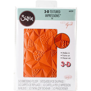 Sizzix 661259 3-D Textured Impressions Embossing Folder, Jumbled Triangles by Katelyn Lizardi