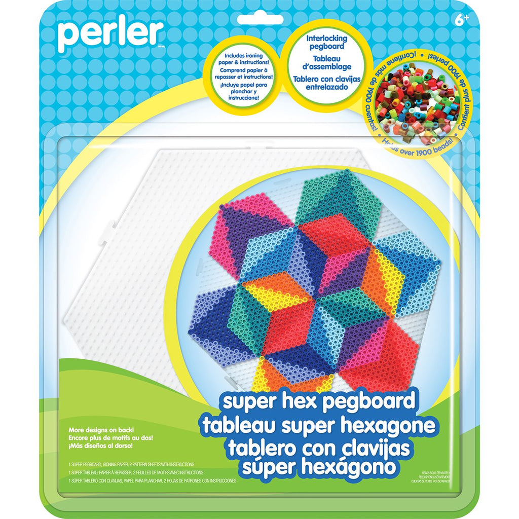Perler Beads 80-26056 Super Hexagon Clear Pegboard