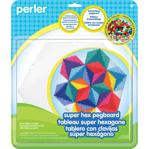 Perler Beads 80-26056 Super Hexagon Clear Pegboard