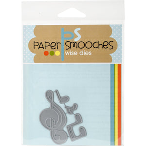 Paper Smooches DED295 Music Notes Die, Silver