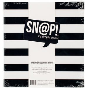 Simple Stories Snatp! Striped Designer Binder, 6" x 8", Black