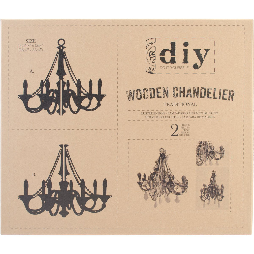 Prima Marketing 585525 Traditional DIY Wooden Chandelier, 14.9" x 13"