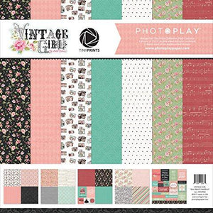 Photo Play Paper Vintage Girl Tiny Prints Photoplay Collection Pack 12"X12"