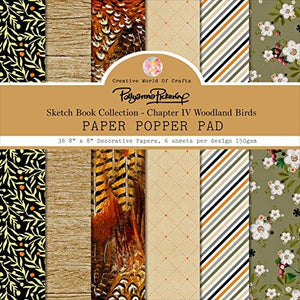 Pollyanna Pickering Sketchbook Paper Popper Pad 8"X8" 36/Pkg-Ch.4 Woodland Birds