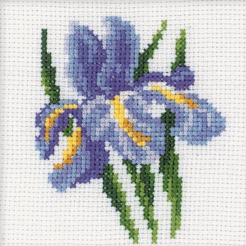 RTO Iris Flower Counted Cross Stitch Kit-4"X4" 14 Count