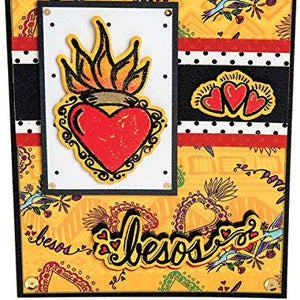 Sizzix 662317 Framelits Die and Stamp Set 3/Pkg Besos Hearts