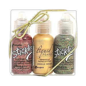Ranger Stickles & Liquid Pearls Seasonal Assortment 3/Pkg-Yuletide