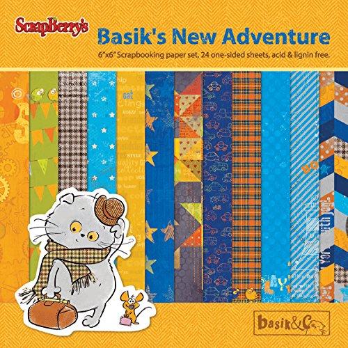 ScrapBerry's Basik's New Adventure Paper Pack 6"X6" 24/Pkg-12 Single-Sided