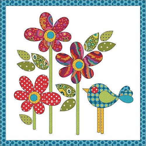 Quilting Creations Laser Cut Fusible Polka Dot Daisy Small Applique, Red