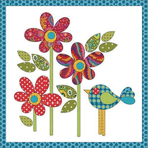 Quilting Creations Laser Cut Fusible Polka Dot Daisy Small Applique, Red