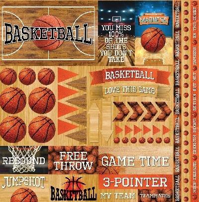 Reminisce Basketball 2 Elements Stickers 12"X12"