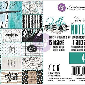 Prima Zella Teal-4x6 Journaling Cards