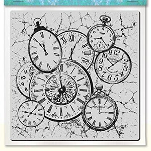 Stampendous 6CR001 Cling Stamp, Clock Collage