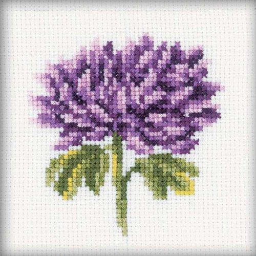 RTO H166 14 Count Counted Cross Stitch Kit, 4 by 4-Inch, Chrysanthemums