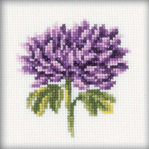 RTO H166 14 Count Counted Cross Stitch Kit, 4 by 4-Inch, Chrysanthemums