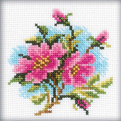 RTO H175 14 Count Counted Cross Stitch Kit, 4 by 4-Inch, Dog Rose