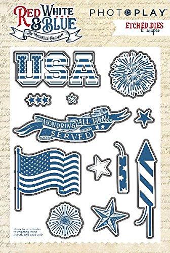PhotoPlay Etched Die-Red; White & Blue