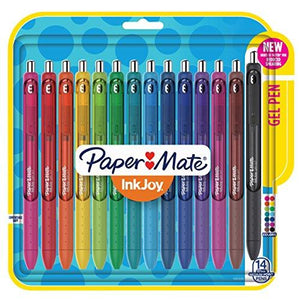 Paper Mate InkJoy Gel Retractable Pen, 0.7mm, Ink, Pack of 14, Assorted (1951636)