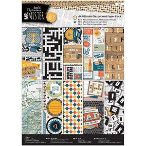 Papermania Ultimate A4 Die-Cuts & Paper Pack 48/Pkg-Mr. Mister