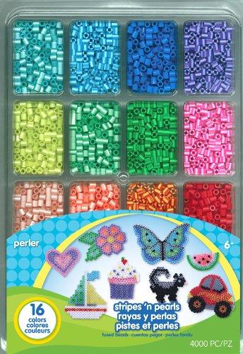 Perler Beads 80-17604 Fused Bead Tray 4000/Pkg-Stripes 'n Pearls
