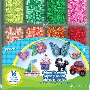 Perler Beads 80-17604 Fused Bead Tray 4000/Pkg-Stripes 'n Pearls