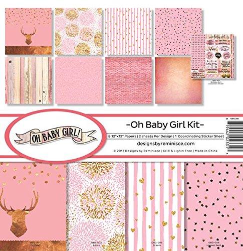 Reminisce (REMBC) OBG-200 Oh Baby Girl Scrapbook Collection Kit, Multicolor