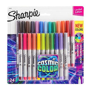 Sharpie Permanent Markers, Ultra Fine Point, Cosmic Color, Limited Edition, 24 Count