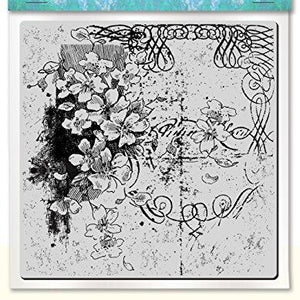 STAMPENDOUS 6CR003 Cling Stamp, Blossom Scroll