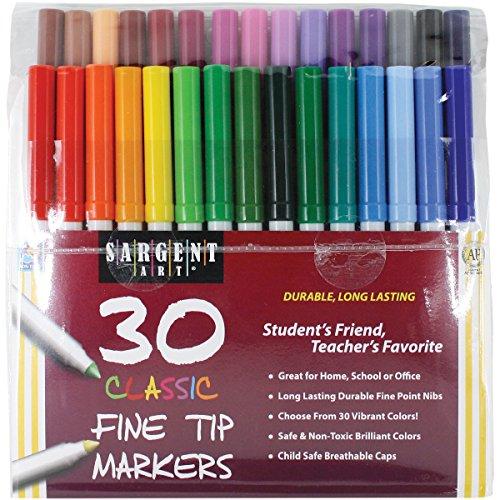 Sargent Art Classic Fine Tip Markers 30/Pkg-